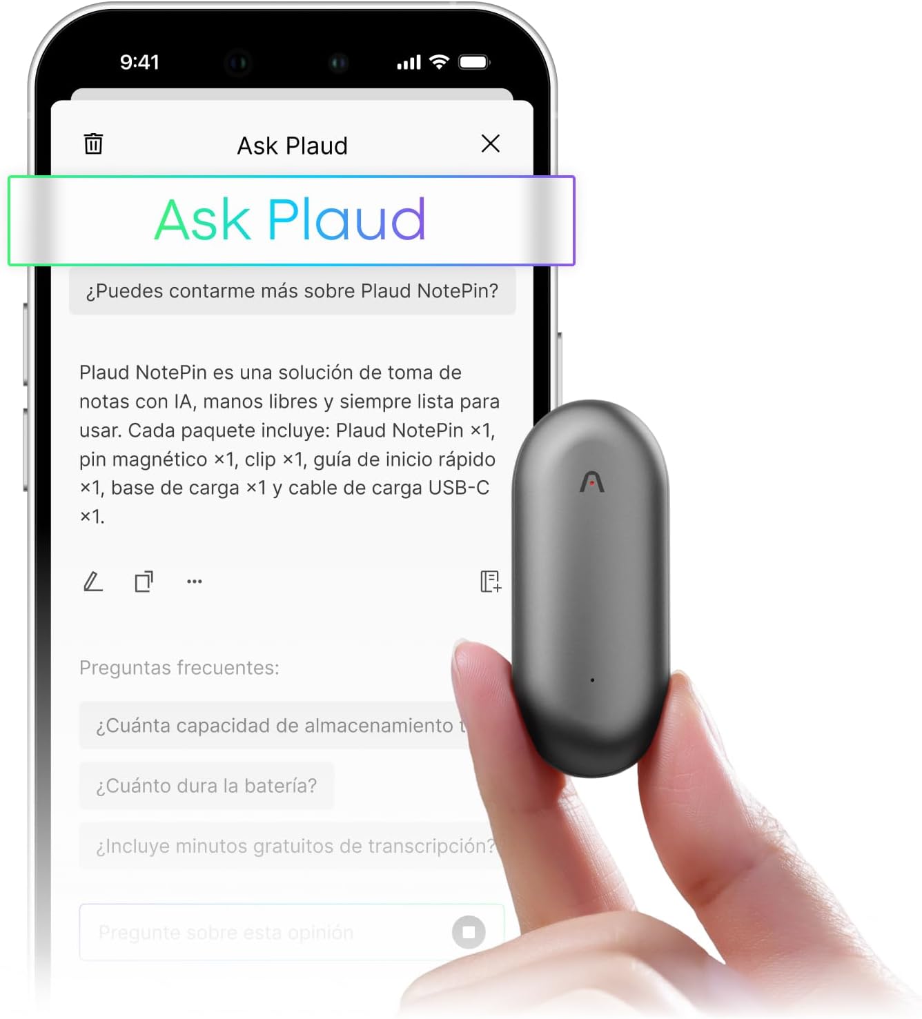 PLAUD NotePin: wearable inteligente con IA para reuniones y productividad